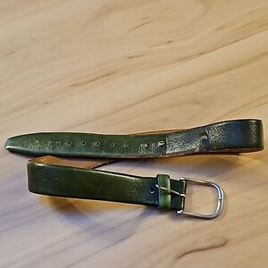 Green leather & Silver belt well loved Sz. 30